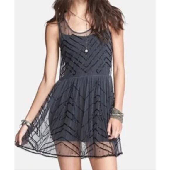 Free People Black and White Mini Dress - Picture 8 of 8